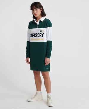 Superdry Webb Rugby Női Ruhák MélyZöld | ZNKYJ2904